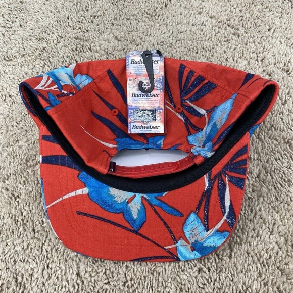 Billabong X‎ Budweiser Logo Hat Vacay Snapback Tropical Unisex Red/Blue OSFA Cap - Picture 4 of 10